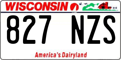 WI license plate 827NZS