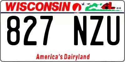 WI license plate 827NZU