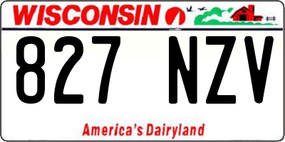 WI license plate 827NZV