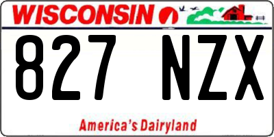 WI license plate 827NZX