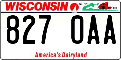 WI license plate 827OAA