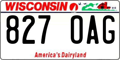 WI license plate 827OAG
