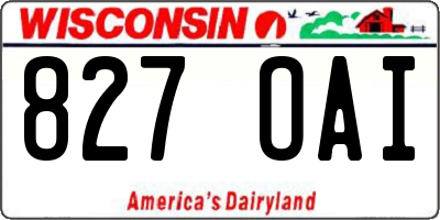 WI license plate 827OAI