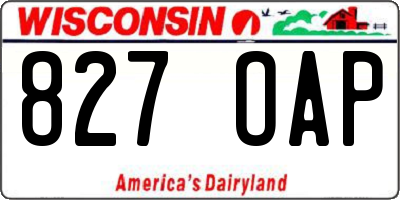 WI license plate 827OAP