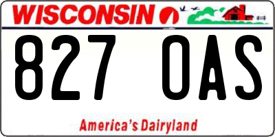 WI license plate 827OAS