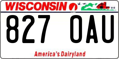 WI license plate 827OAU