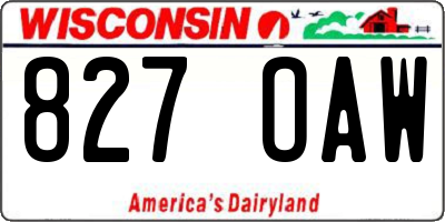 WI license plate 827OAW