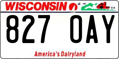 WI license plate 827OAY