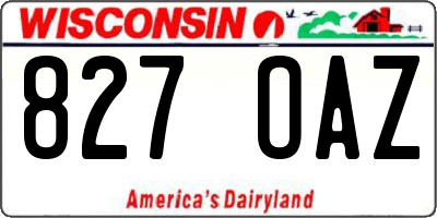 WI license plate 827OAZ