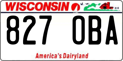 WI license plate 827OBA