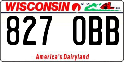 WI license plate 827OBB