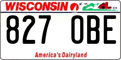 WI license plate 827OBE