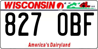 WI license plate 827OBF