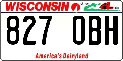 WI license plate 827OBH