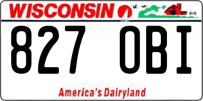 WI license plate 827OBI