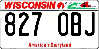WI license plate 827OBJ
