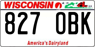 WI license plate 827OBK