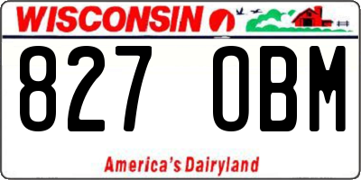 WI license plate 827OBM