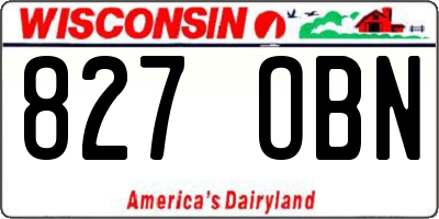 WI license plate 827OBN