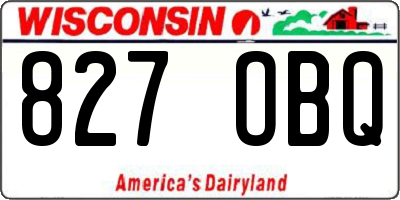 WI license plate 827OBQ