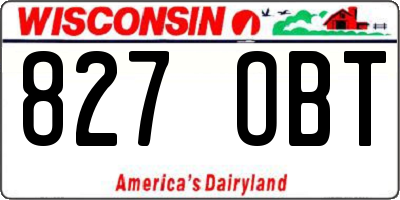 WI license plate 827OBT