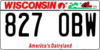 WI license plate 827OBW