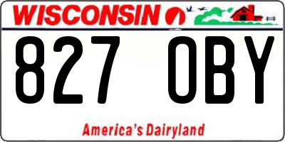 WI license plate 827OBY
