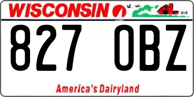 WI license plate 827OBZ