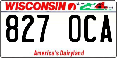 WI license plate 827OCA