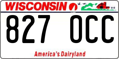 WI license plate 827OCC