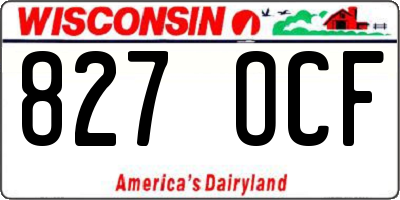 WI license plate 827OCF