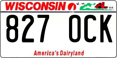 WI license plate 827OCK