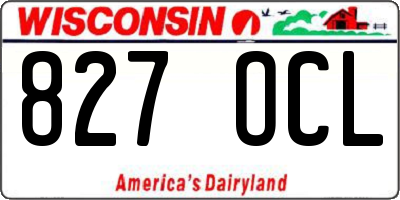 WI license plate 827OCL