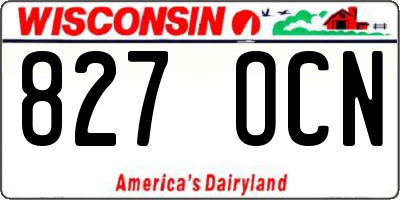 WI license plate 827OCN