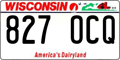 WI license plate 827OCQ