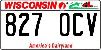 WI license plate 827OCV