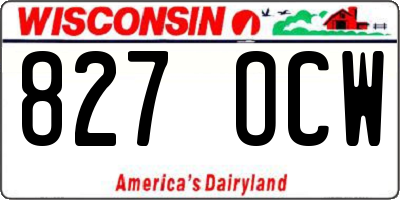 WI license plate 827OCW