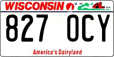 WI license plate 827OCY