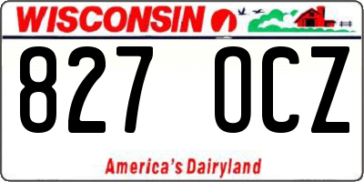 WI license plate 827OCZ