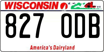 WI license plate 827ODB