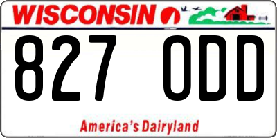WI license plate 827ODD