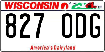 WI license plate 827ODG