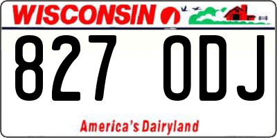 WI license plate 827ODJ