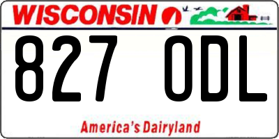 WI license plate 827ODL