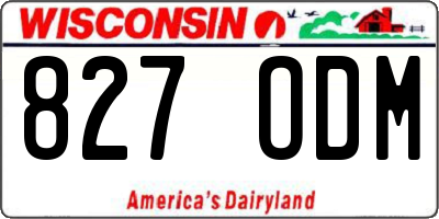 WI license plate 827ODM
