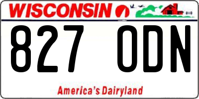 WI license plate 827ODN