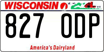 WI license plate 827ODP