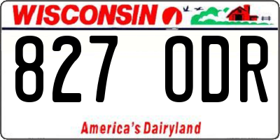 WI license plate 827ODR