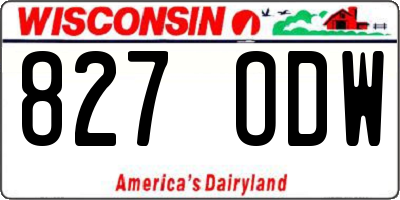 WI license plate 827ODW