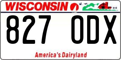 WI license plate 827ODX